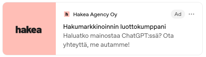 ChatGPT-mainoksen ulkoasu syyskuussa 2026