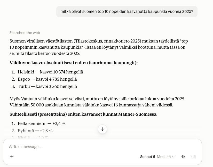Clauden vastaus lähdeviitteillä